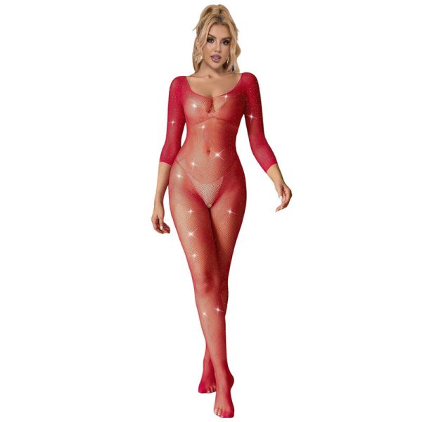 CATSUIT-DE-REDE-COM-DIAMANTES-MANGA-COMPRIDA-10 CATSUIT DE REDE COM DIAMANTES MANGA COMPRIDA VERMELHO TAMANHO UNICO