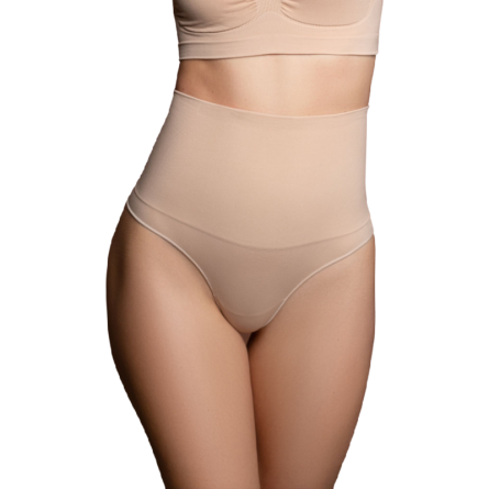 TANGA DE CINTURA ALTA SEM COSTURAS (BEGE) | XXL - Image 2