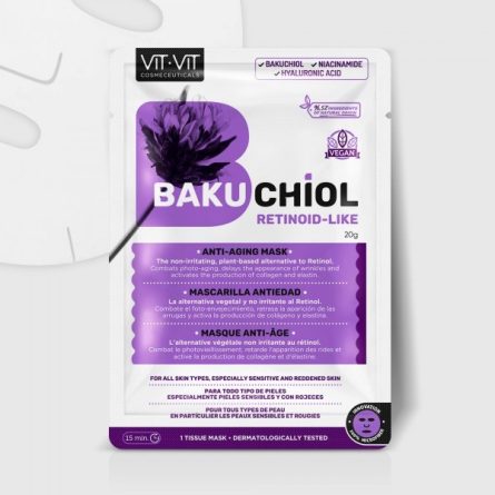 MÁSCARA DE TECIDO FACIAL ANTI-IDADE BAKUCHIOL VIT VIT COSMETICS 20GR - Image 2