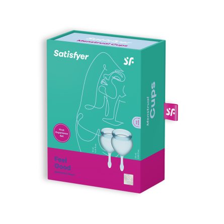 CONJUNTO DE 2 COPOS MENSTRUAIS FEEL GOOD SATISFYER AZUL CLARO - Image 2