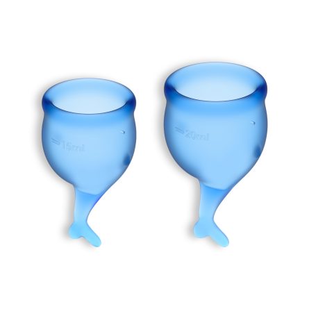 CONJUNTO DE 2 COPOS MENSTRUAIS FEEL SECURE SATISFYER AZUL ESCURO - Image 3