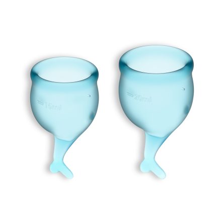 CONJUNTO DE 2 COPOS MENSTRUAIS FEEL SECURE SATISFYER AZUL CLARO - Image 3