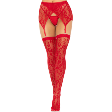 MEIAS DE RENDA COM LIGA CRUZADA (VERMELHO) - Image 4