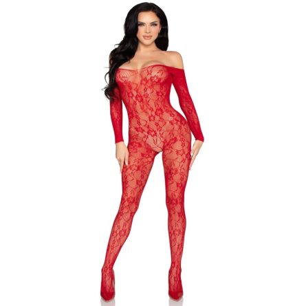 BODY DE RENDA FLORAL 89366 LEG AVENUE (VERMELHO) | T. ÚNICO - Image 5